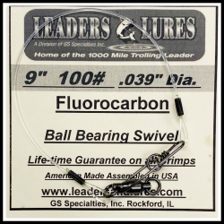 100# 9" Fluorocarbon Leader .039 Dia